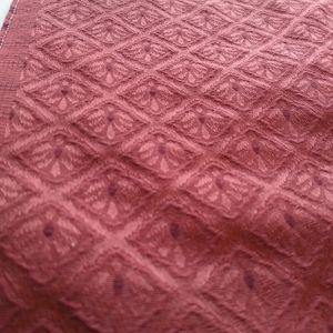 Thick Burgundy Fabric Jacquard Broca with diamond shapes 57 inches by 20+ inches